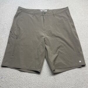Jetty Shorts Mens 38 Brown Performance Hybrid Stretch Zipper Pocket Casual